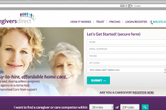 Caregivers Direct - Homepage Screenshot