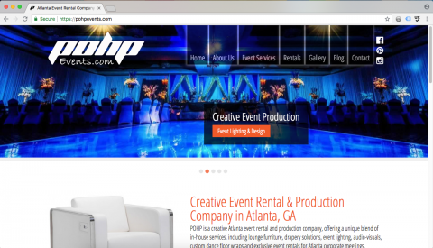 POHP Events Homepage Screenshot