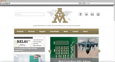 AIM Solder - Homepage Screenshot