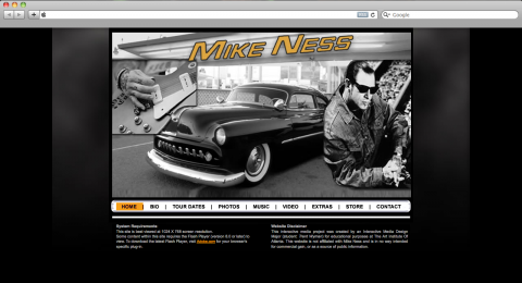 Mike Ness - Homepage Screenshot
