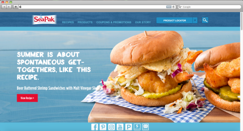 SeaPak - Homepage Screenshot