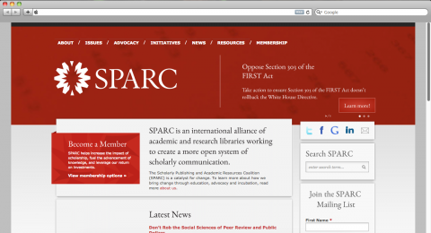 SPARC Homepage Screenshot