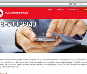 AAA Cleaning Services Contact Page Screenshot