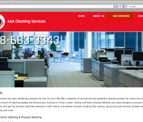 AAA Cleaning Services Page Screenshot
