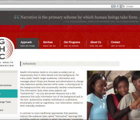 Global Health Communication - Program Page Screenshot