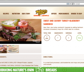 Nature's Own - Recipe Video Page Screenshot