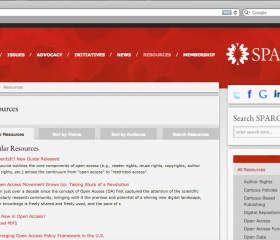 SPARC Resources Page Screenshot