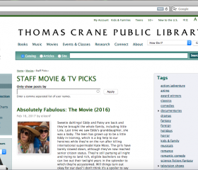 Thomas Crane Public Library - Content Detail Page Screenshot