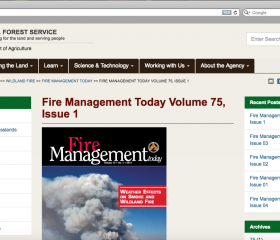 U.S. Forest Service - Fire Management Magazine Issue Page Screenshot